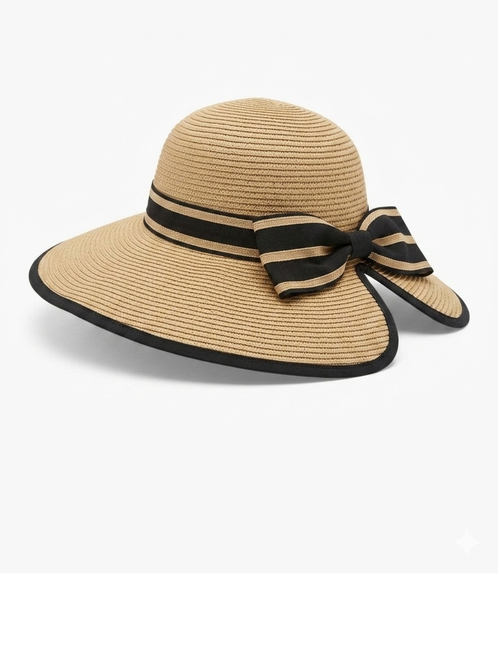 Italian Straw Sun Hat with Bow - Picture 2 of 4